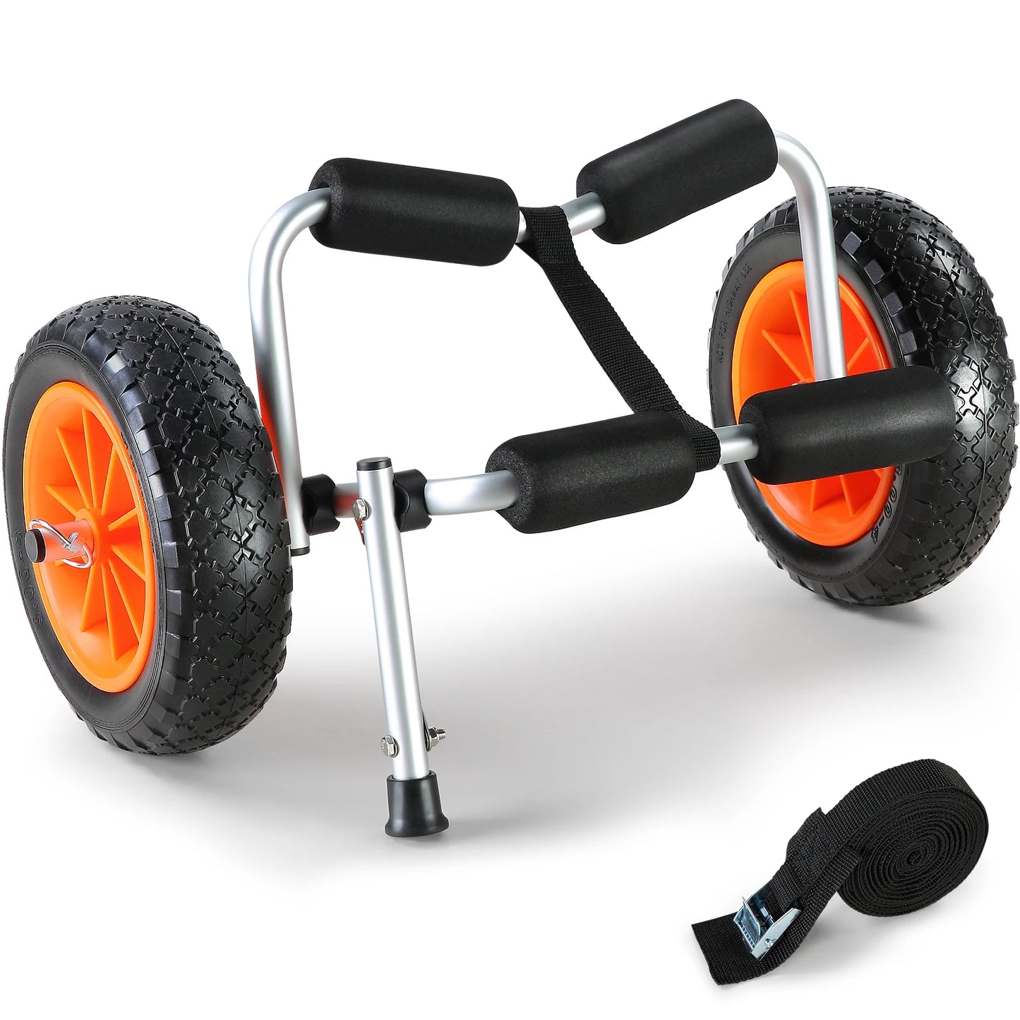 SucceBuy Kayak Cart 250lbs Foldable Canoe Trolley Cart with 10'' Tires Support Foot for Paddleboards Float Mats Jon Boats