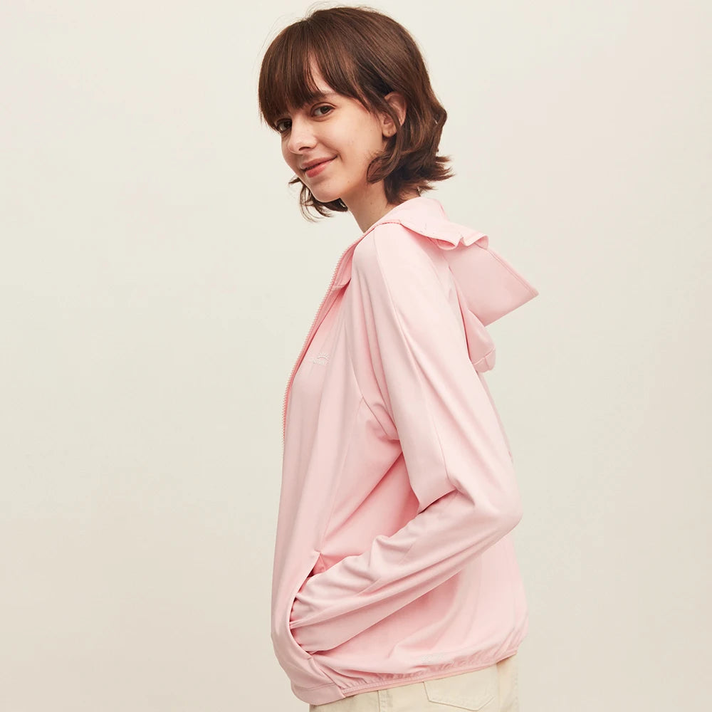 OhSunny Sunscreen Jackets Women Outdoor Casual UV Protection Clothing UPF50+ Hoodie Breathable Coats for Running Cycling