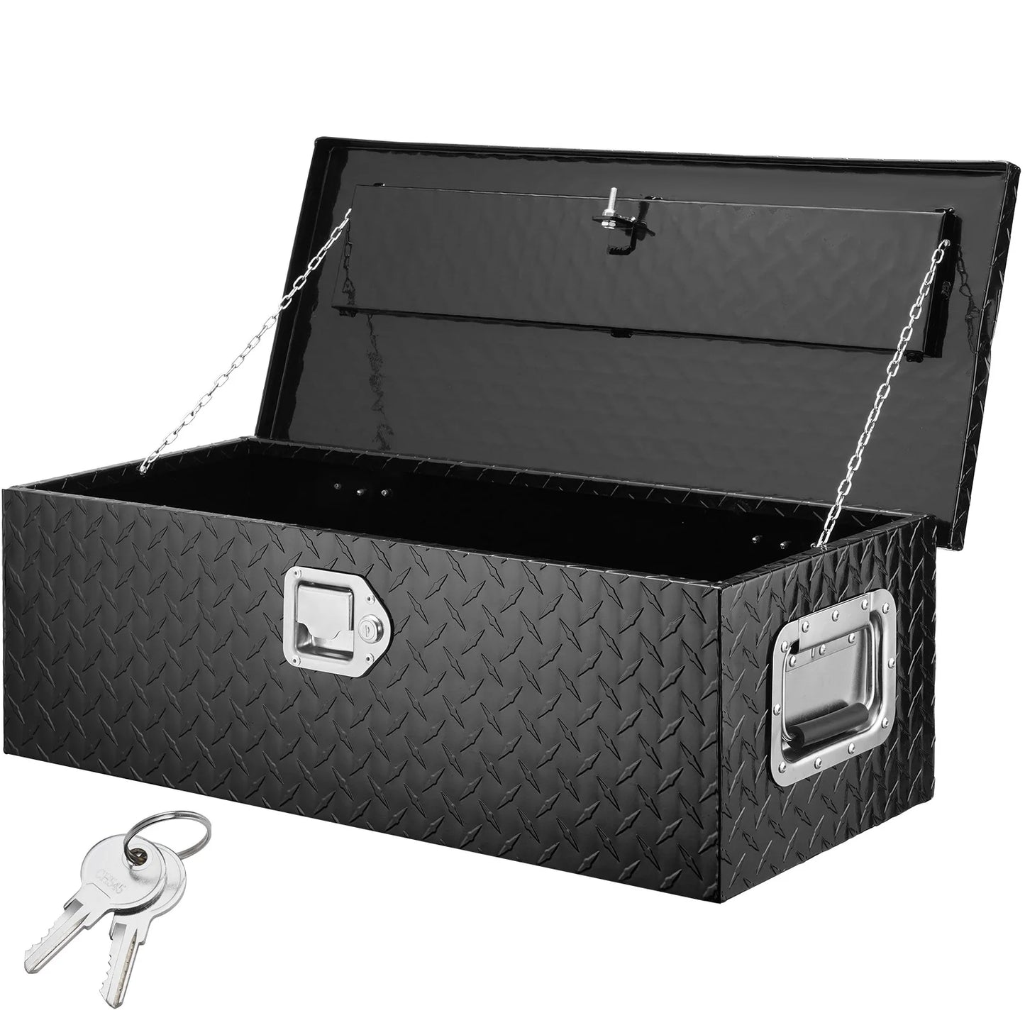VEVOR Heavy Duty Aluminum Truck Bed Tool Box, Diamond Plate Tool Box with Side Handle and Lock Keys for Pickup, Truck Bed, RV