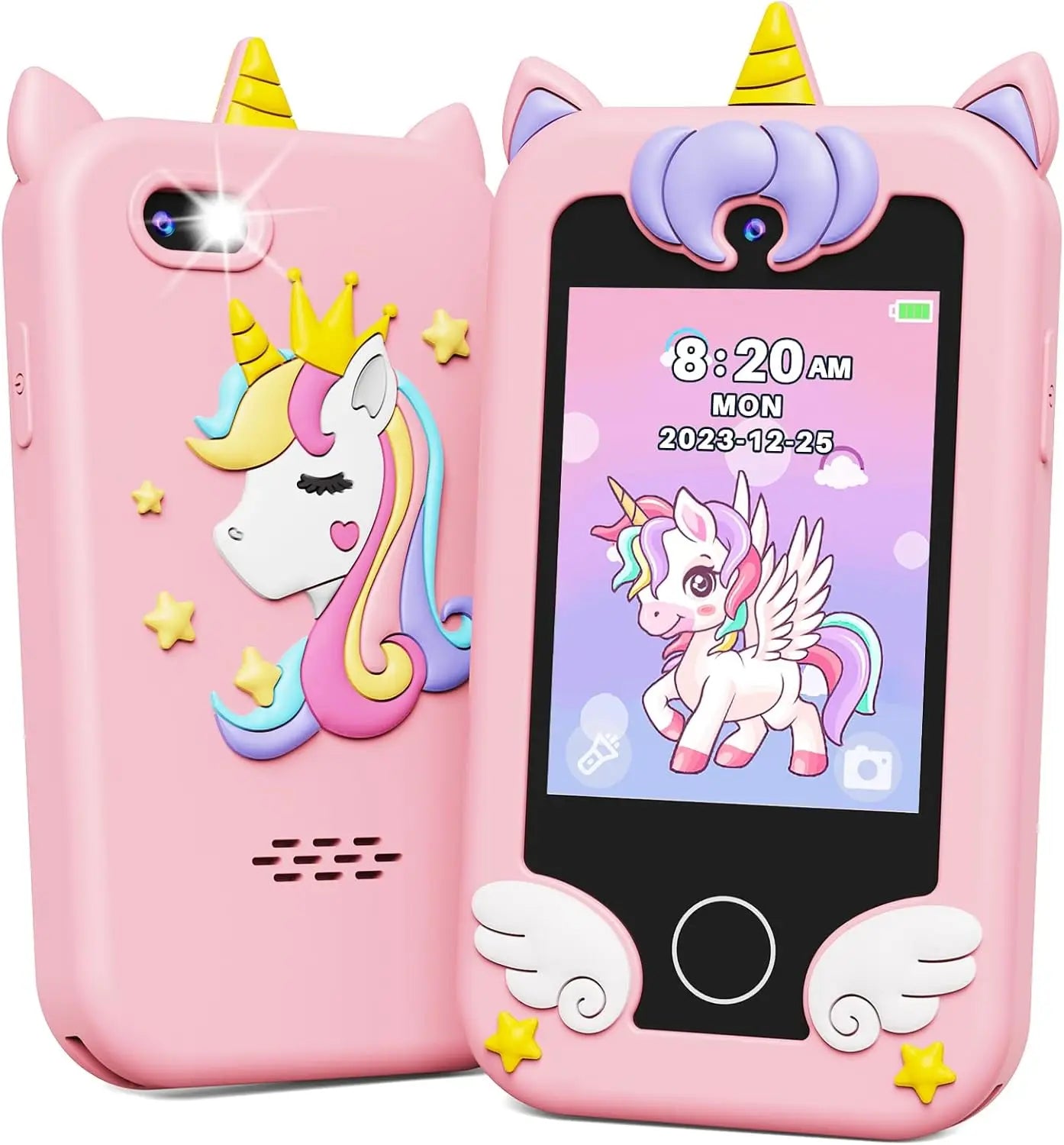 Kids Smart Phone for Girls, Toddler Phone with Dual Camera Puzzle Games Touchscreen, Learning Toy Christmas Birthday Gift