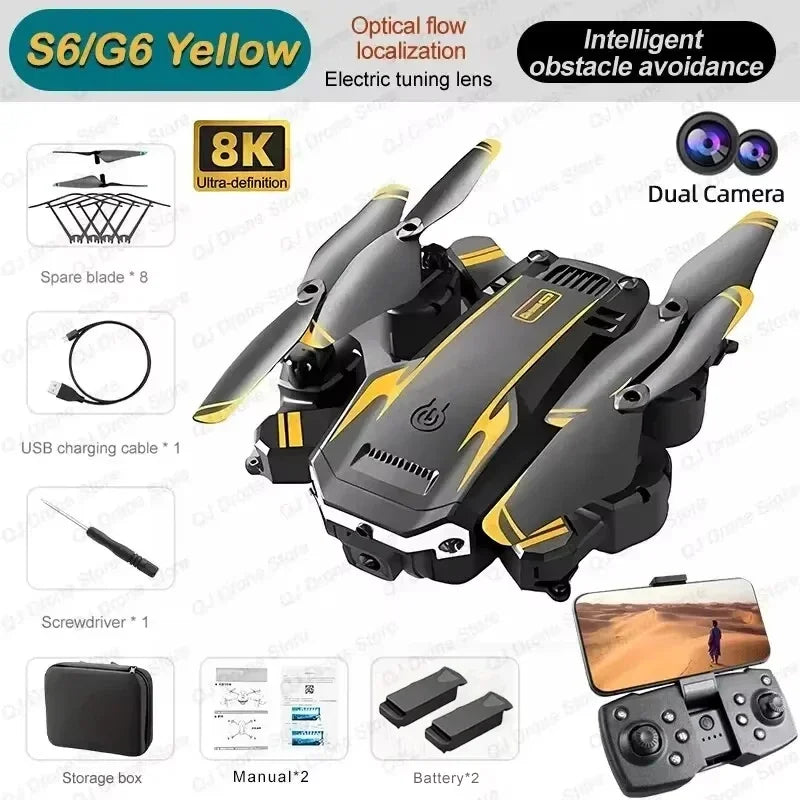QJ S6/G6 GPS Drone 4K HD Camera Foldable Quadcopter RC Helicopter FPV WIFI Obstacle Avoidance Professional Drone Toy