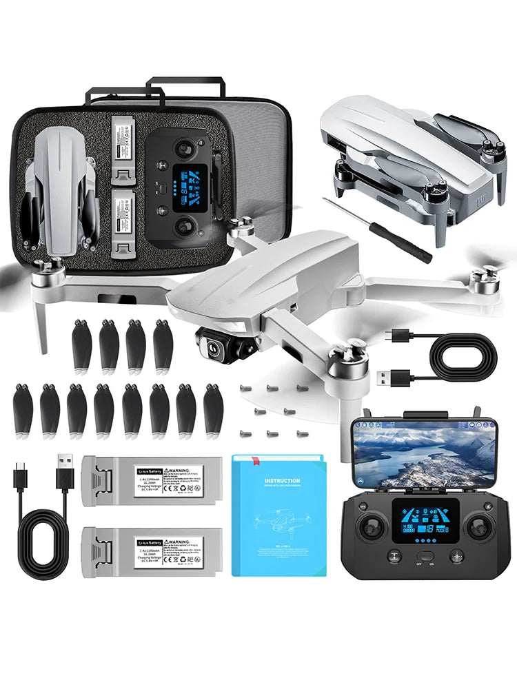 NBD Drone with Camera 4K for Adults, Easy GPS Quadcopter for Beginner Brushless Motor, 5GHz Transmission, Auto Return Home