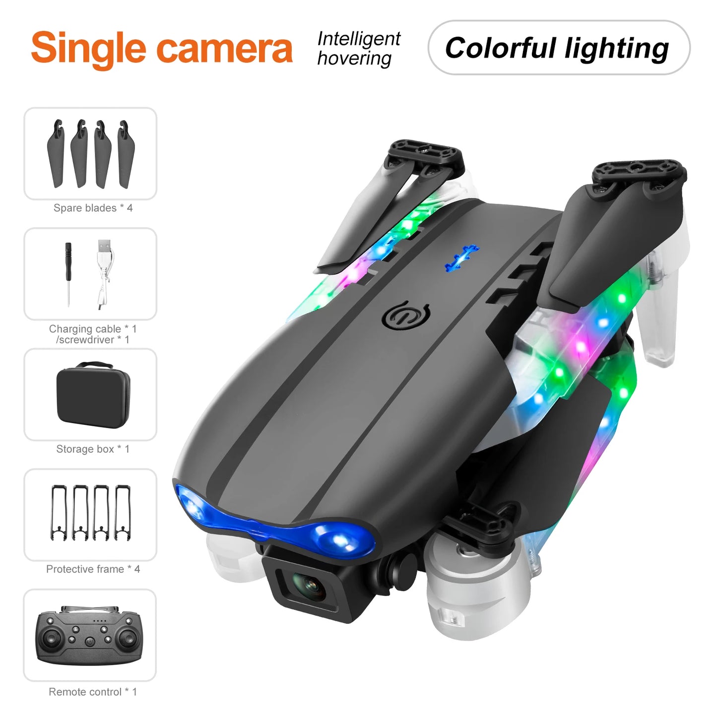 4K HD Dual Camera Mini Drone WiFi FPV E99 MAX Selfie RC UAV 6-Axis Gyro One-Key Auto Return Foldable Drone Adjustable RC Plane