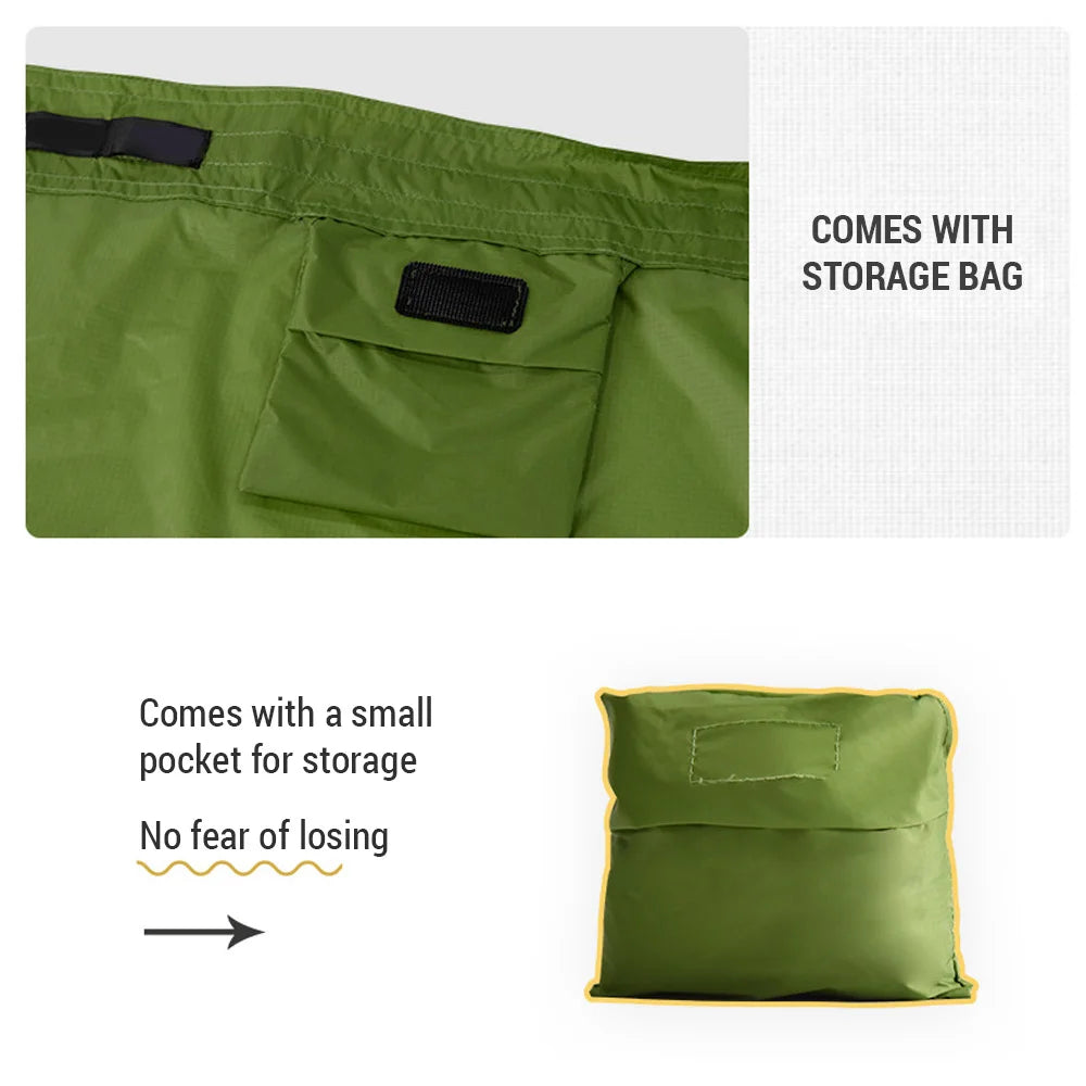 Picnic Blanket Rain Skirt for Backpacking Hiking Lightweight and Portable with a Storage Bag Use As Picnic Blanket Foldable