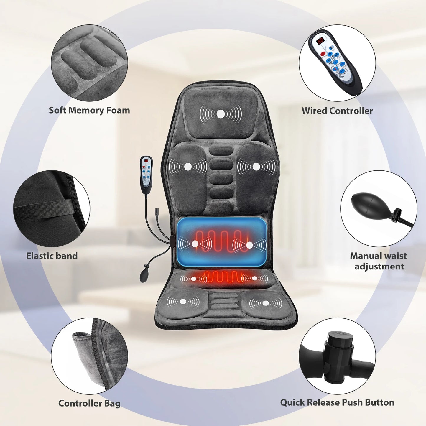 Aiveisi Massage Mattress Full Body Electric Relax Sleep And Blood Cervical Massage Device Neck Massager Cushion Pad