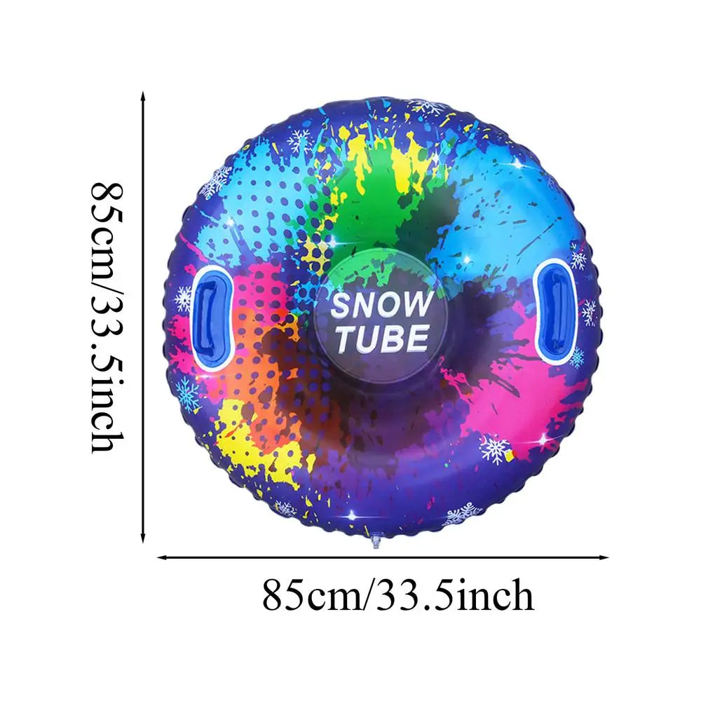 85cm Inflatable Snow Tube PVC Universal Skiing Cushion With Handles Thickened Winter Waterproof Ski Circles Sledding Sleigh
