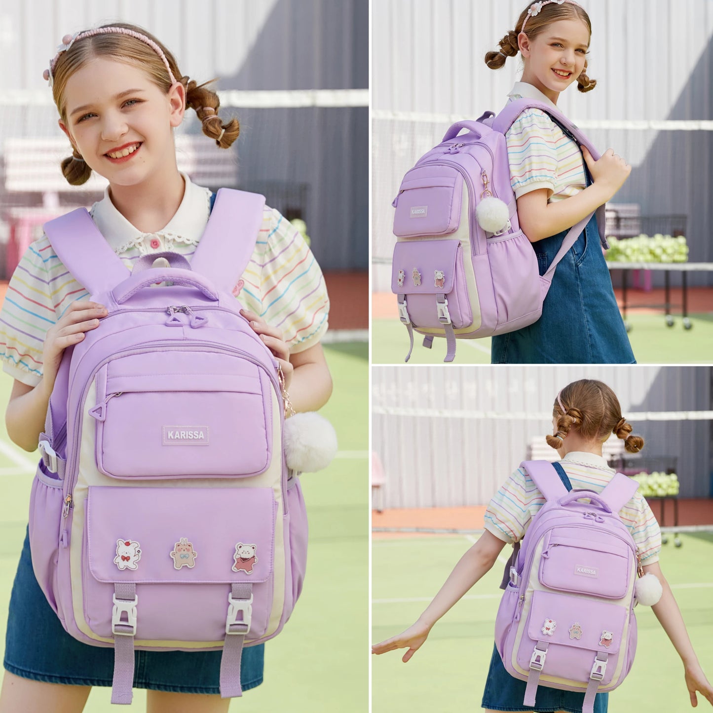 Backpack for Women Girls Set with Pencil Case 15.6 Inch Laptop School Bag Kids Elementary College Backpacks