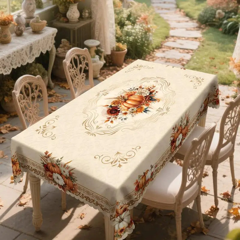 Gnizama Autumn decorative Thanksgiving gift tablecloth, pumpkin, maple leaf pattern design tablecloth, decorative tablecloth