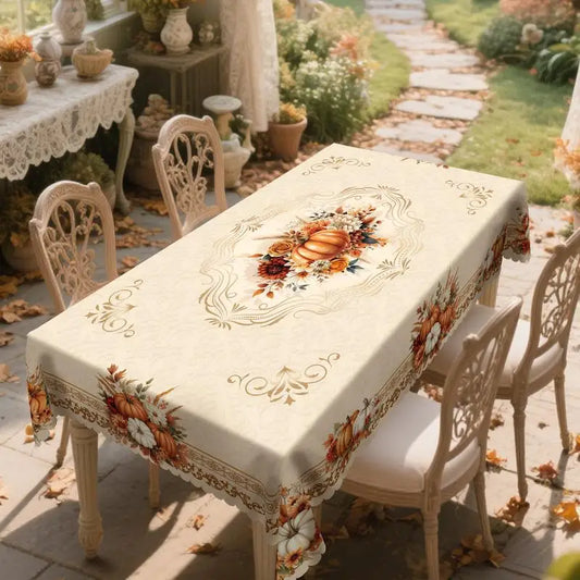 Gnizama Autumn decorative Thanksgiving gift tablecloth, pumpkin, maple leaf pattern design tablecloth, decorative tablecloth