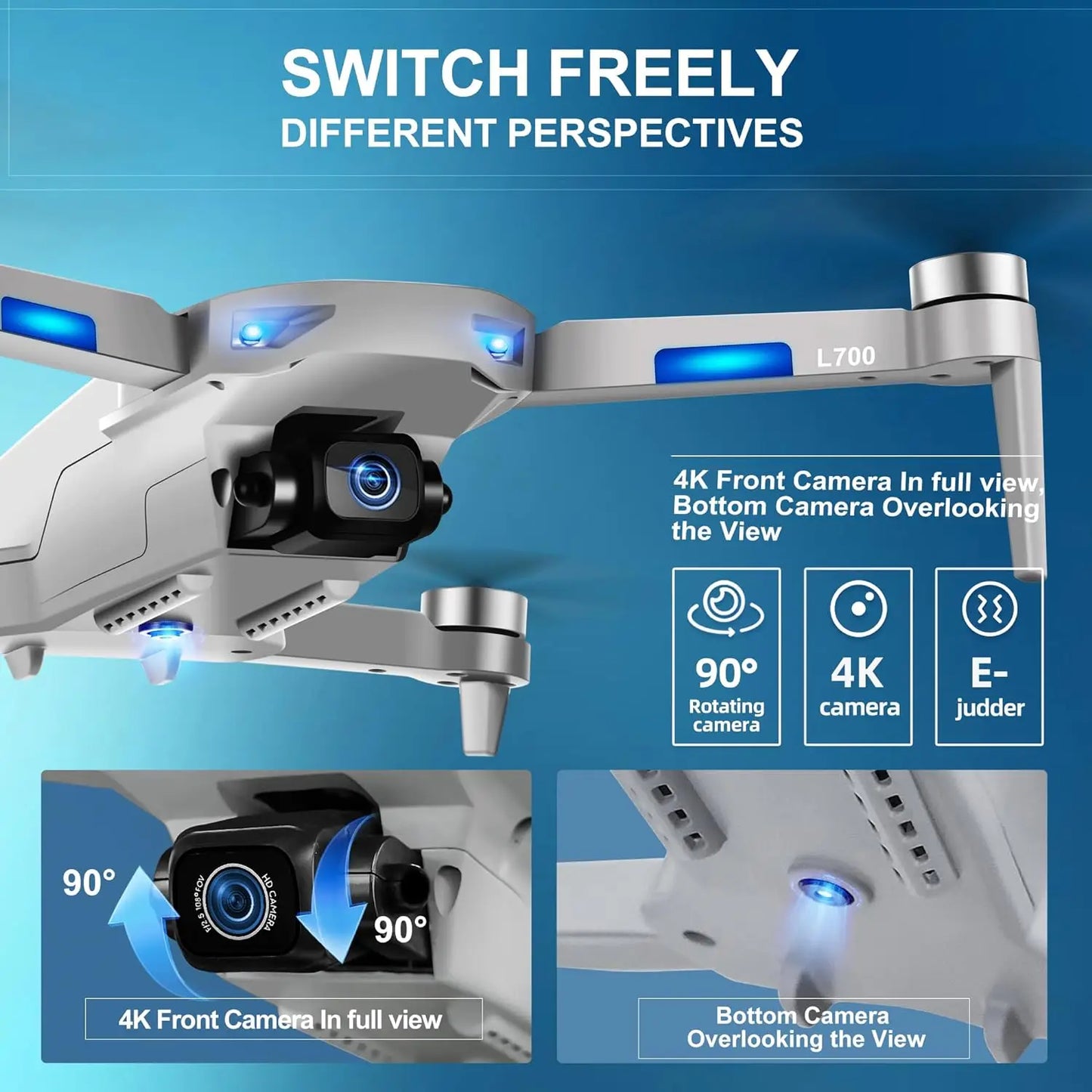 NBD Drone with Camera 4K for Adults, Easy GPS Quadcopter for Beginner Brushless Motor, 5GHz Transmission, Auto Return Home