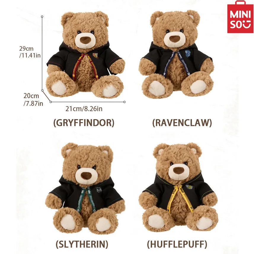 MINISO Harry Potter Series Plush Doll -10 Academy Gifford Bear Doll (Gryffindor) Cute Cloak Bear Soothing Collectible Dolls
