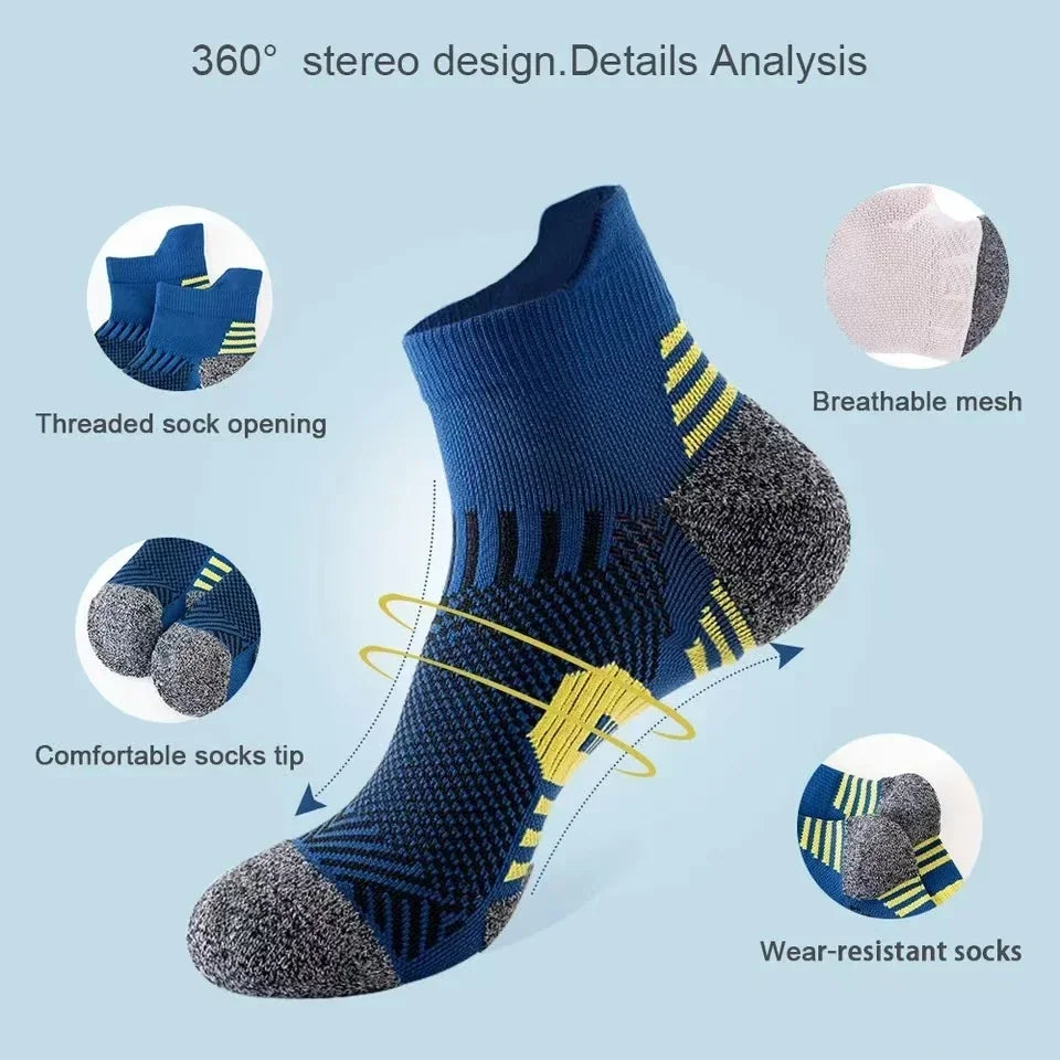 3/5Pairs Men's Sport Socks Breathable Outdoor Running Basketball Socks Training Short Tube Socks For Men