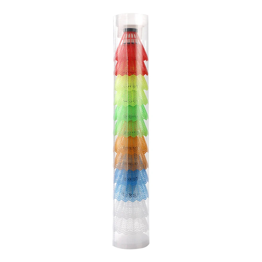 12PCS Plastic Badminton Colorful and White Shuttlecocks Foam Ball Head Plastic for Outdoor Training Family Movement Supplies