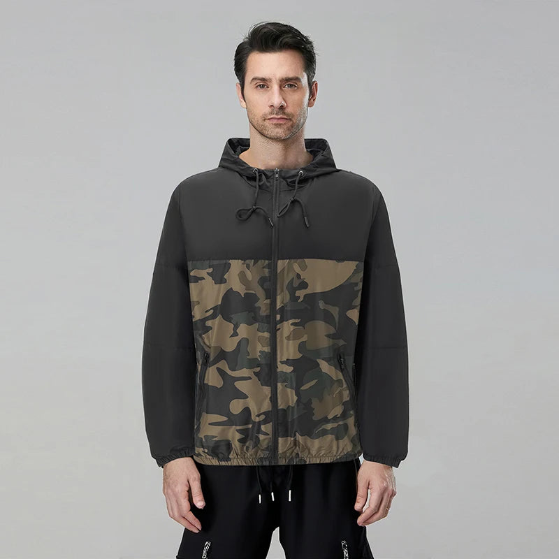 Men s Winter Camouflage Parka Jacket with Faux Fur Lined Hood and Zipper Closure Warm Coat Outdoor Outwear Windbreaker Coat