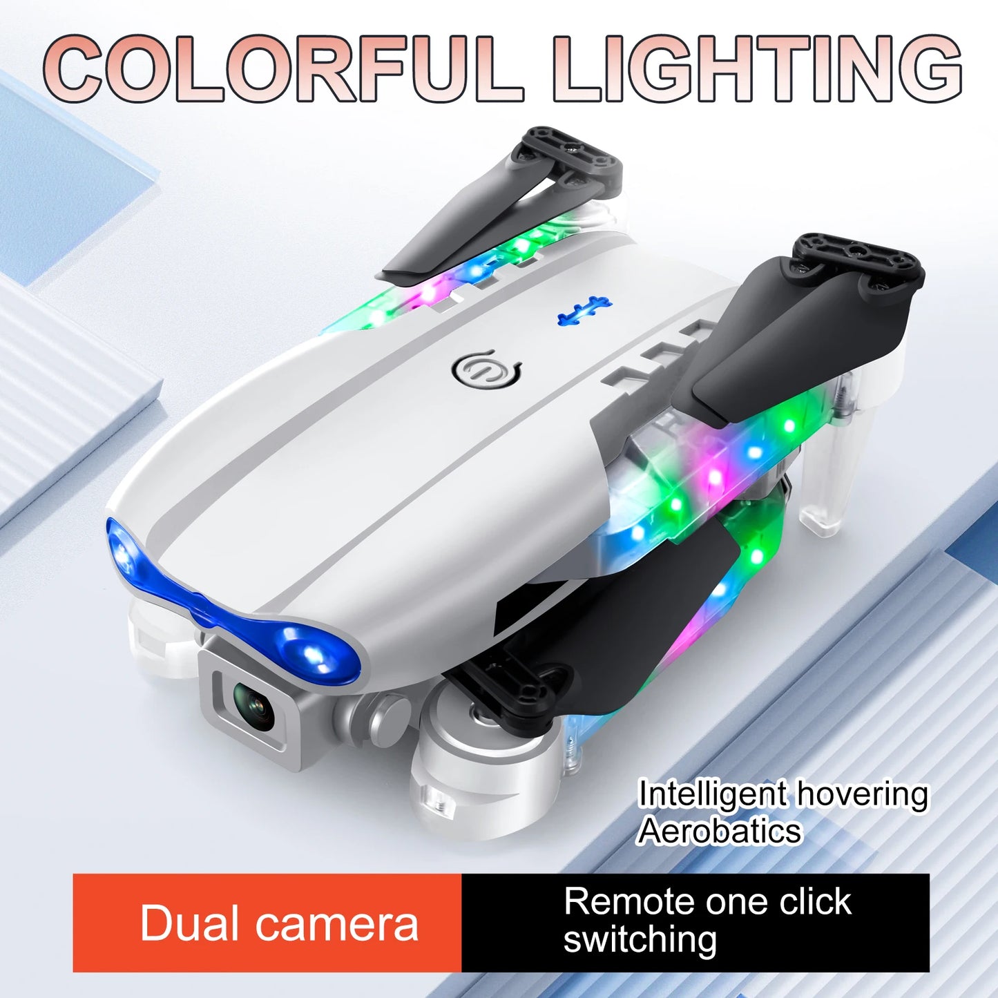 4K HD Dual Camera Mini Drone WiFi FPV E99 MAX Selfie RC UAV 6-Axis Gyro One-Key Auto Return Foldable Drone Adjustable RC Plane