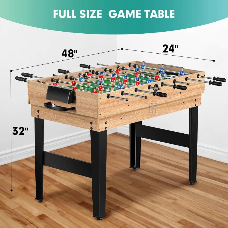12-in-1 Game Table for Home - Foosball Table, Air Hockey Table, Pool Table & More! - Ideal for Game Rooms and Family Game Nights