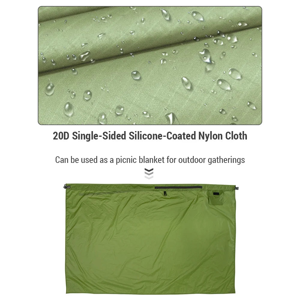Picnic Blanket Rain Skirt for Backpacking Hiking Lightweight and Portable with a Storage Bag Use As Picnic Blanket Foldable
