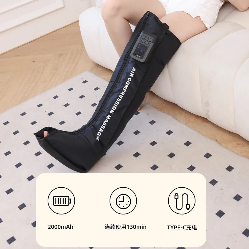 Air Compression Therapy System, Rechargeable Leg Massager, Dynamic Leg Compression Recovery Boots for Fast Recovery and Improved