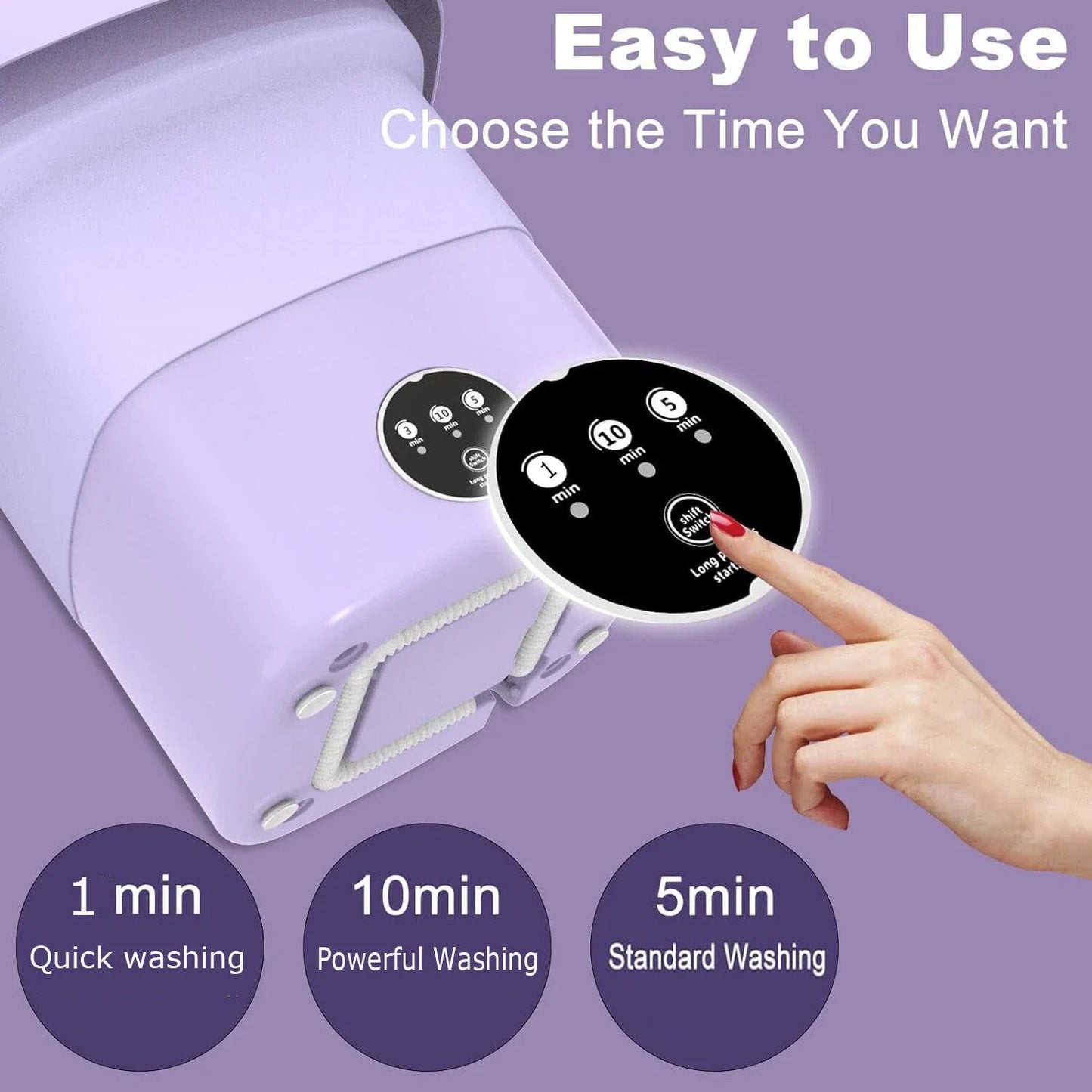 Mini Foldable Washer Portable Washing Machine Spin Dryer Washer For Camping Travel Home Underwear Sock 8L Laundry Cloth Tool