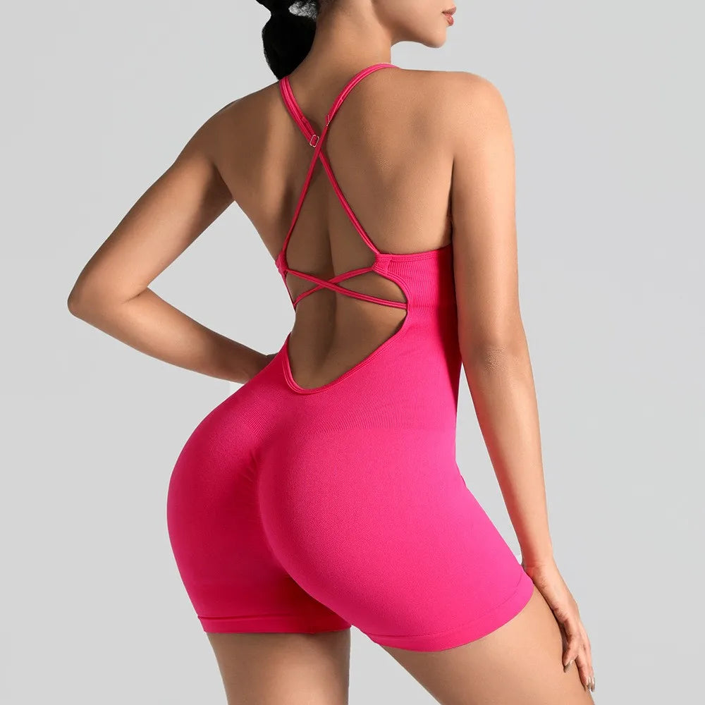Women Bodysuits Tummy Control Butt Lifting Sports Shapewea Fitness Sports Bodysuit Yoga Suit Women's Gym PushUp Workout Clothes