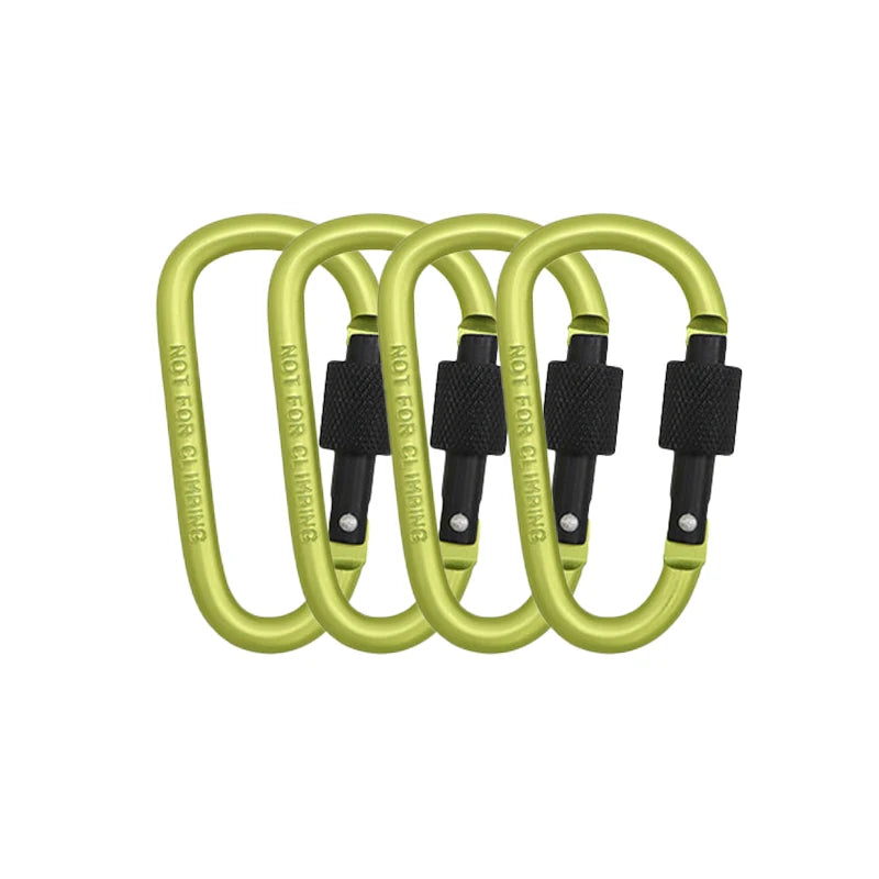 Carabiner Clips with Screw Gate 4Pcs Carabiners Hiking Clips with 7mm Diameter Aluminum Rod EDC Outdoor Camping Equipment Hook