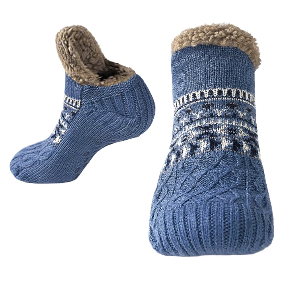 Men Women Winter Indoor Home Slippers Socks Non Slip Bedroom Sleeping Sock Soft Thermal Slipper Socks for Christmas