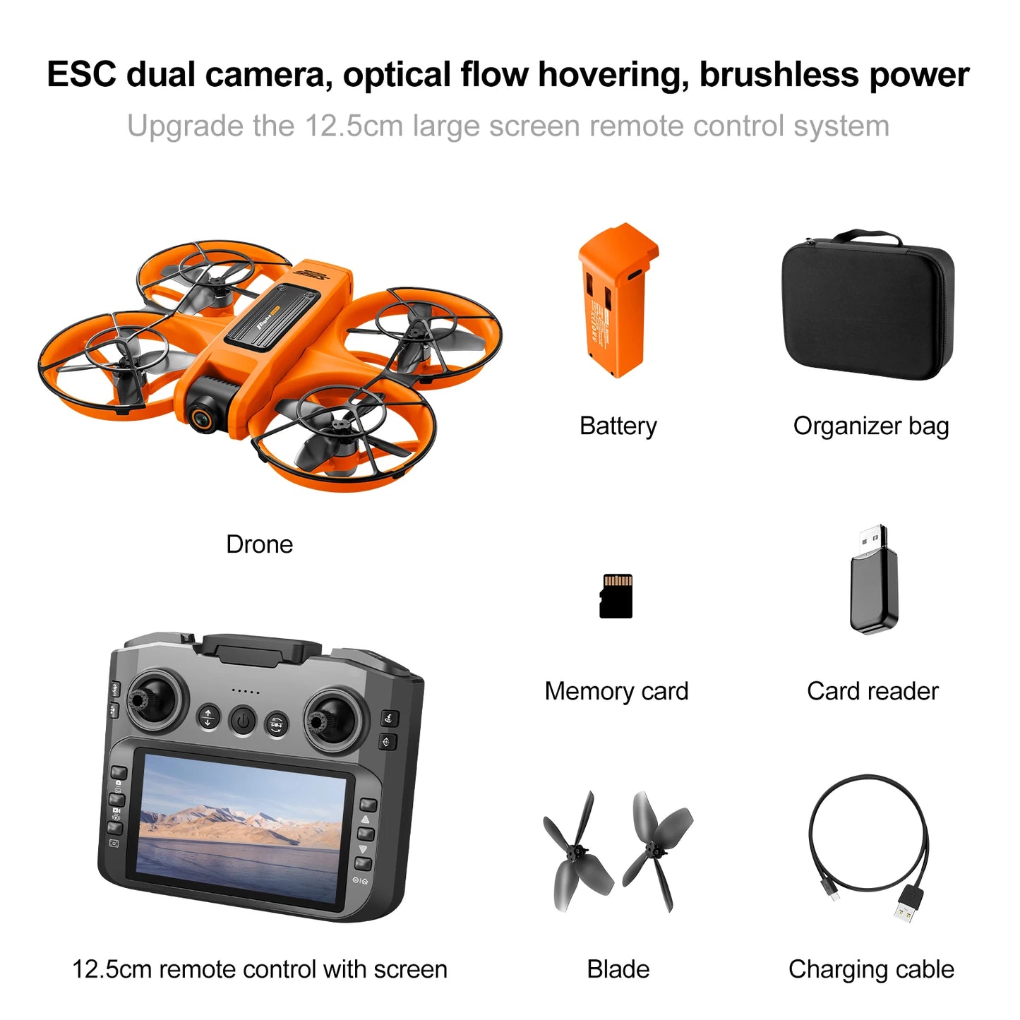 2025 New S156 Drone with Screen Brushless Optical Stream Positioning Quadcopter with Camera FPV Traverser Novice Toy Airplane