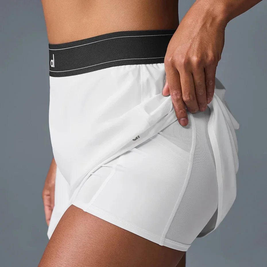 Yoga High-end Moisture Wicking Water-cooled Tennis Skirt Women's Quick-drying Breathable Double-layer Sports Pants Skirt