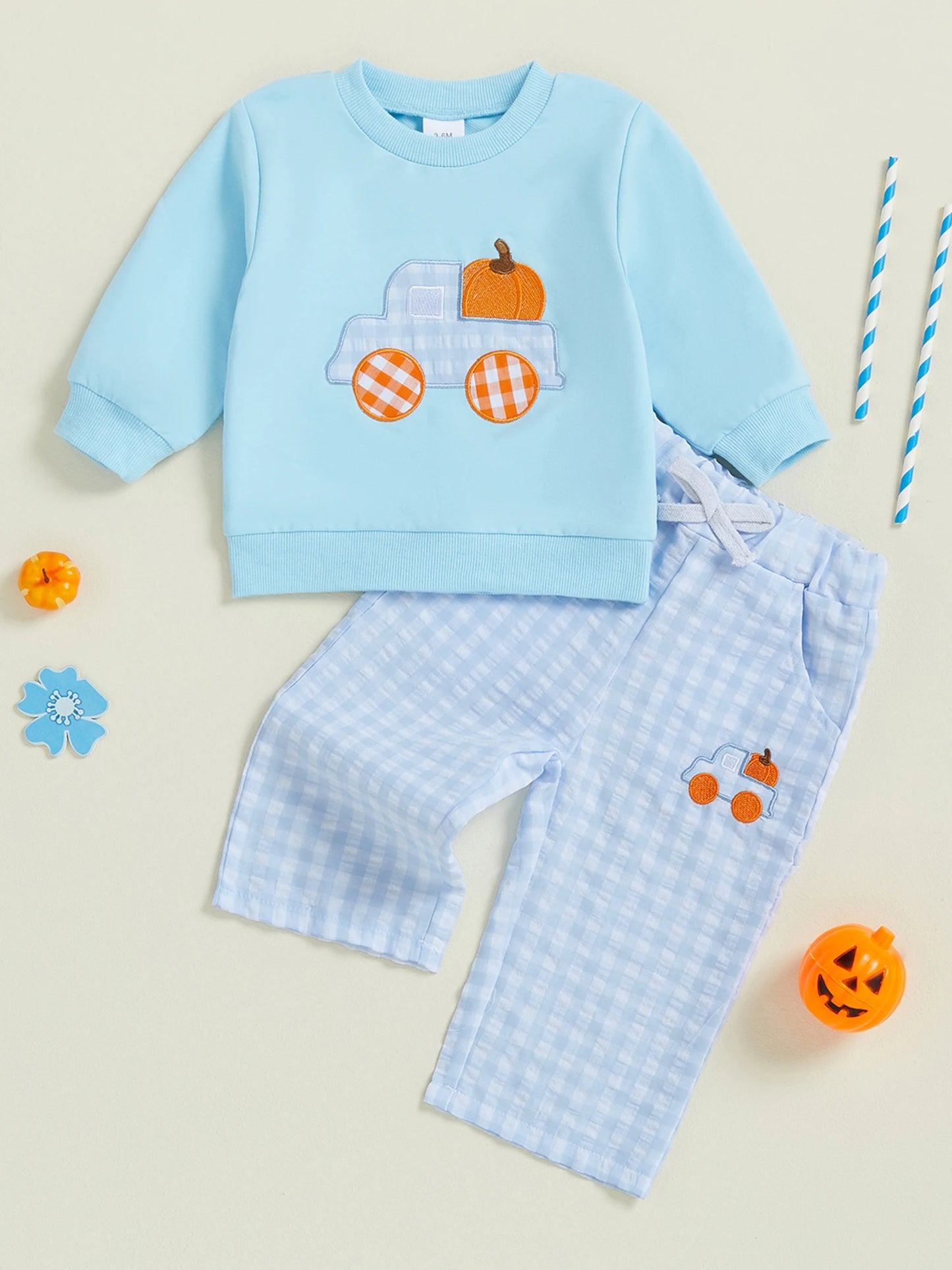 Toddler Boy Halloween Costume Ghost Print Hoodie and Striped Pants Set for Fall Festival Party Dress Up 2 Piece Outfit