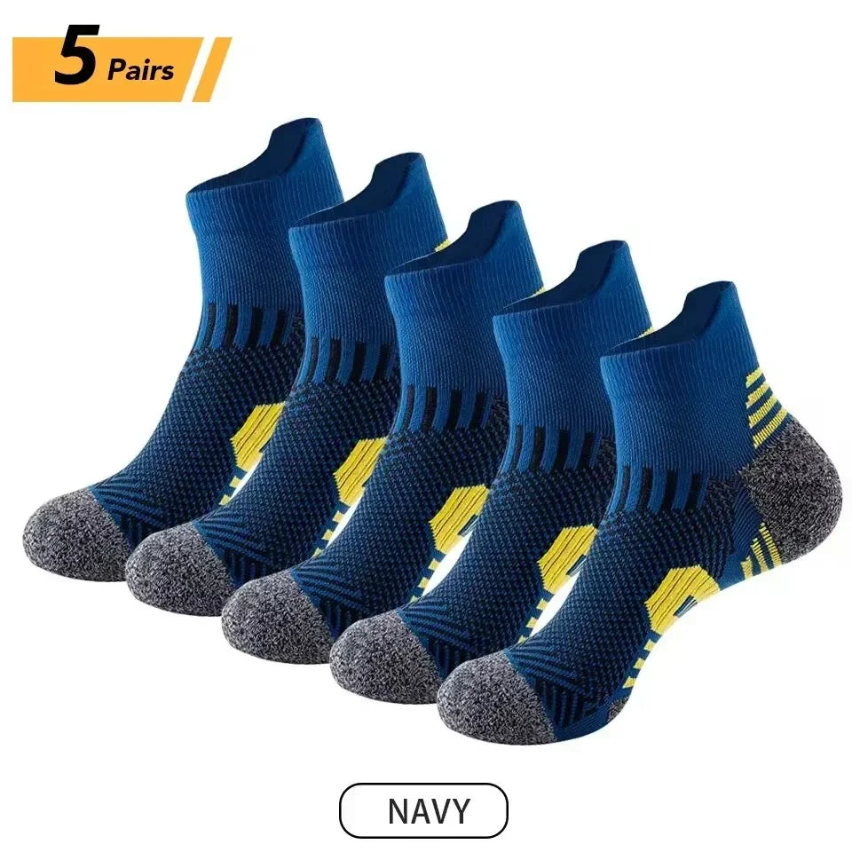 3/5Pairs Men's Sport Socks Breathable Outdoor Running Basketball Socks Training Short Tube Socks For Men