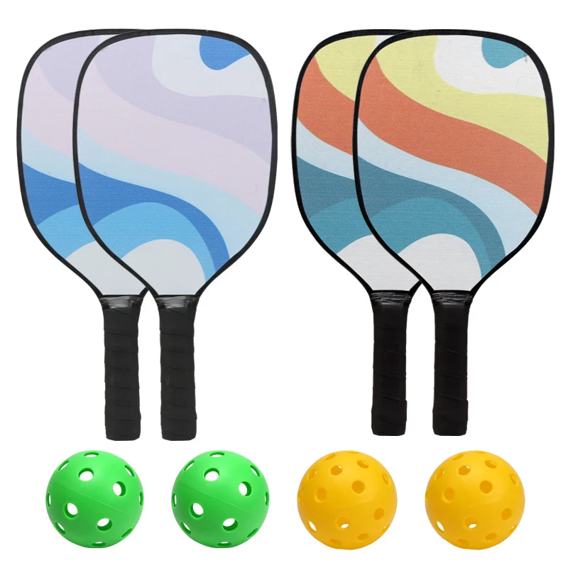 2 rackets 4 balls 1 backpack pickle ball racket wood honeycomb pointed racket set