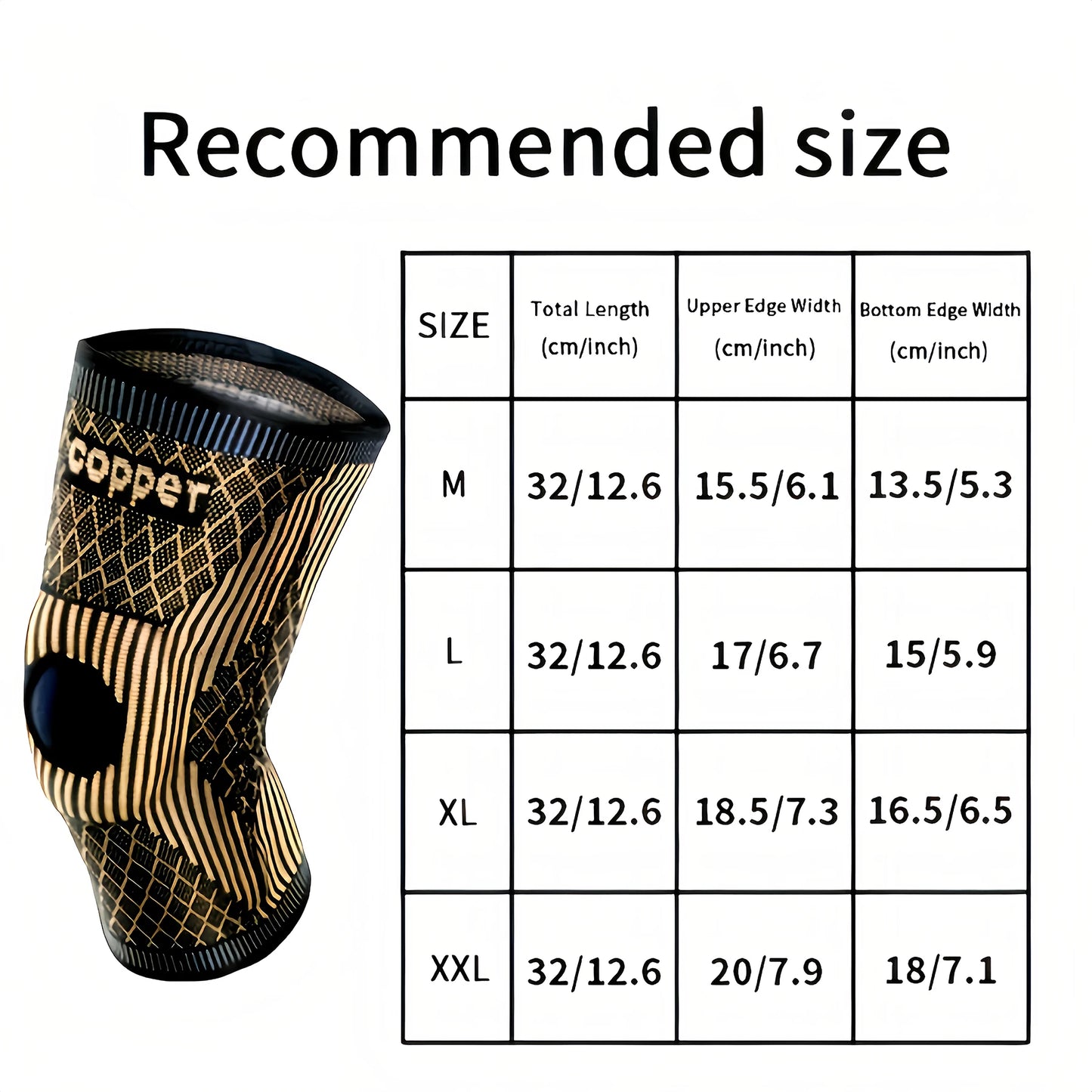 1 Pack Copper Ion Sports Knee Pads Spring Support Silicone Anti-Collision Knee Pads Breathable Non-Slip Outdoor Basketball Fitness Running Basketball Knee Pads