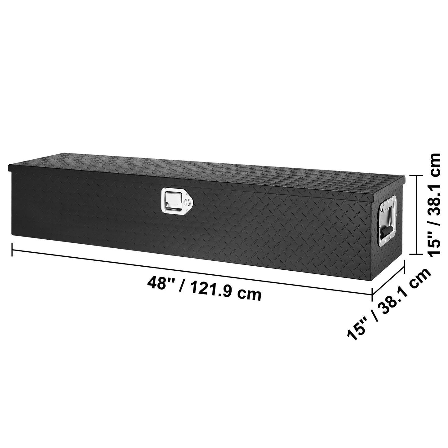 VEVOR Heavy Duty Aluminum Truck Bed Tool Box Plate Tool Box with Side Handle and Lock Keys Storage Tool Box for PickupTruck Bed