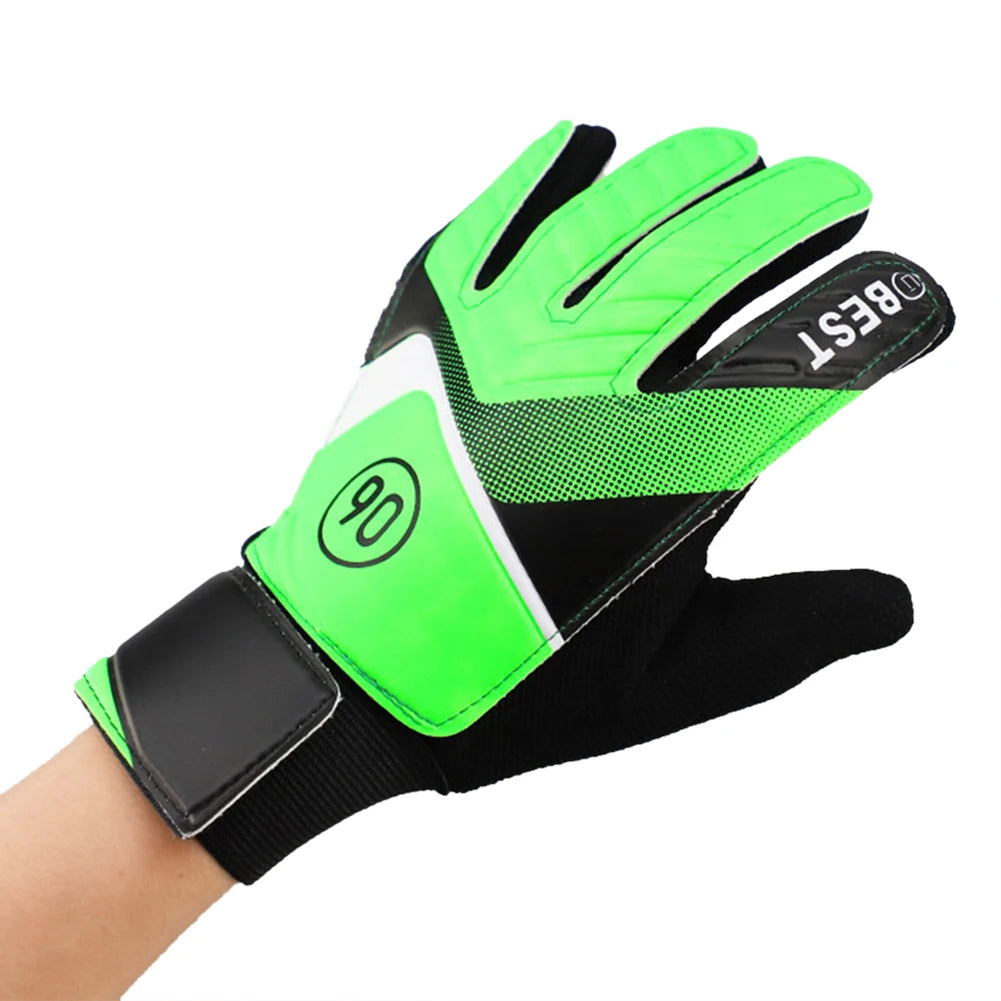 1 Pair ren Anti-Slip Glove Goalkeeper Gloves PU Gloves Finger Protection Goal Thickened Latex Football Gloves For