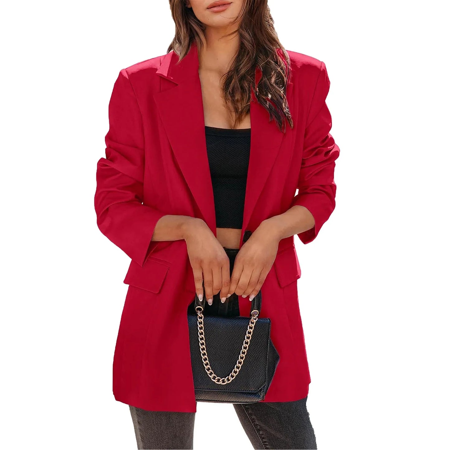 Single Breasted Lapel Solid Color Jackets Women's Jacket Long Sleeved Quilted Coat High Street Autumn Female Versatile Coats