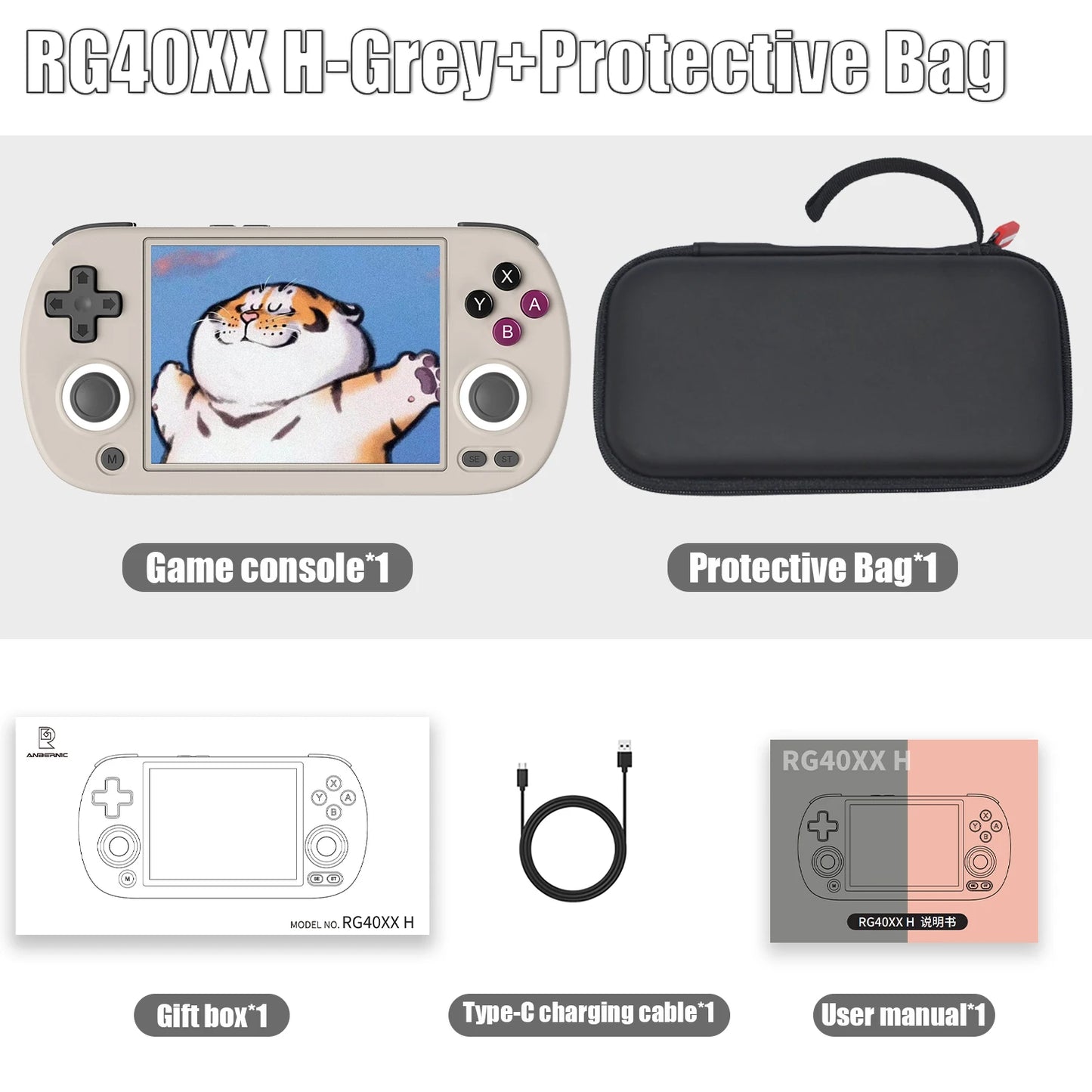 ANBERNIC RG40XX H 64 Bit Linux Retro Handheld Game Console 4.0'' IPS Screen Supports 5G WiFi Bluetooth HD-Support Output RG40XXH