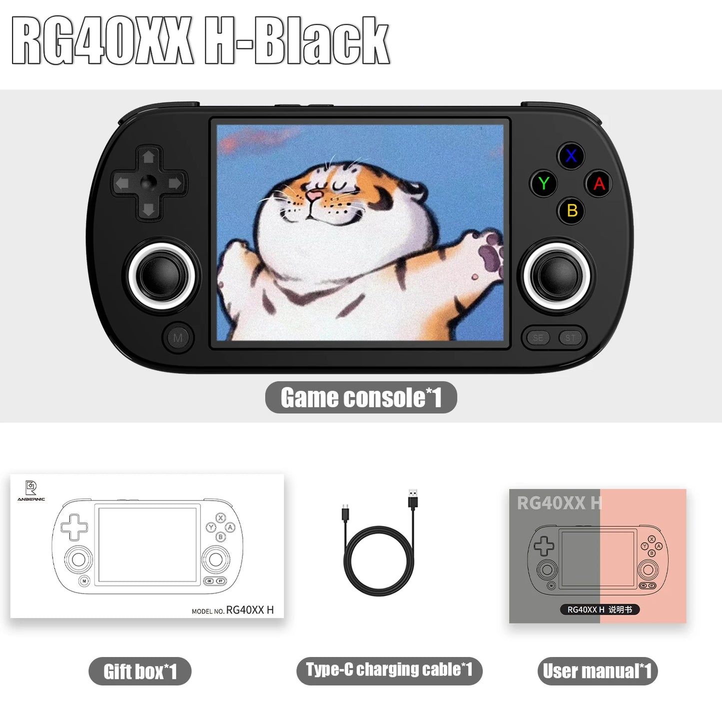 ANBERNIC RG40XX H 64 Bit Linux Retro Handheld Game Console 4.0'' IPS Screen Supports 5G WiFi Bluetooth HD-Support Output RG40XXH