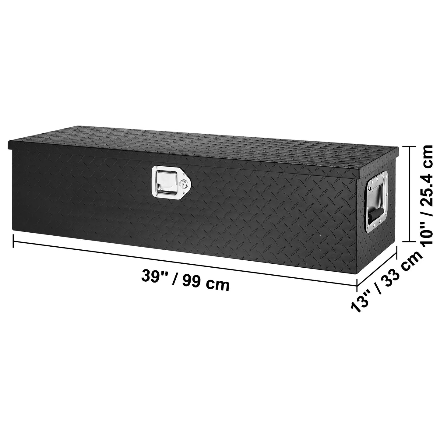 VEVOR Heavy Duty Aluminum Truck Bed Tool Box Plate Tool Box with Side Handle and Lock Keys Storage Tool Box for PickupTruck Bed