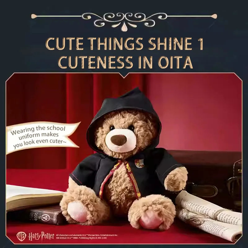 MINISO Harry Potter Series Plush Doll -10 Academy Gifford Bear Doll (Gryffindor) Cute Cloak Bear Soothing Collectible Dolls