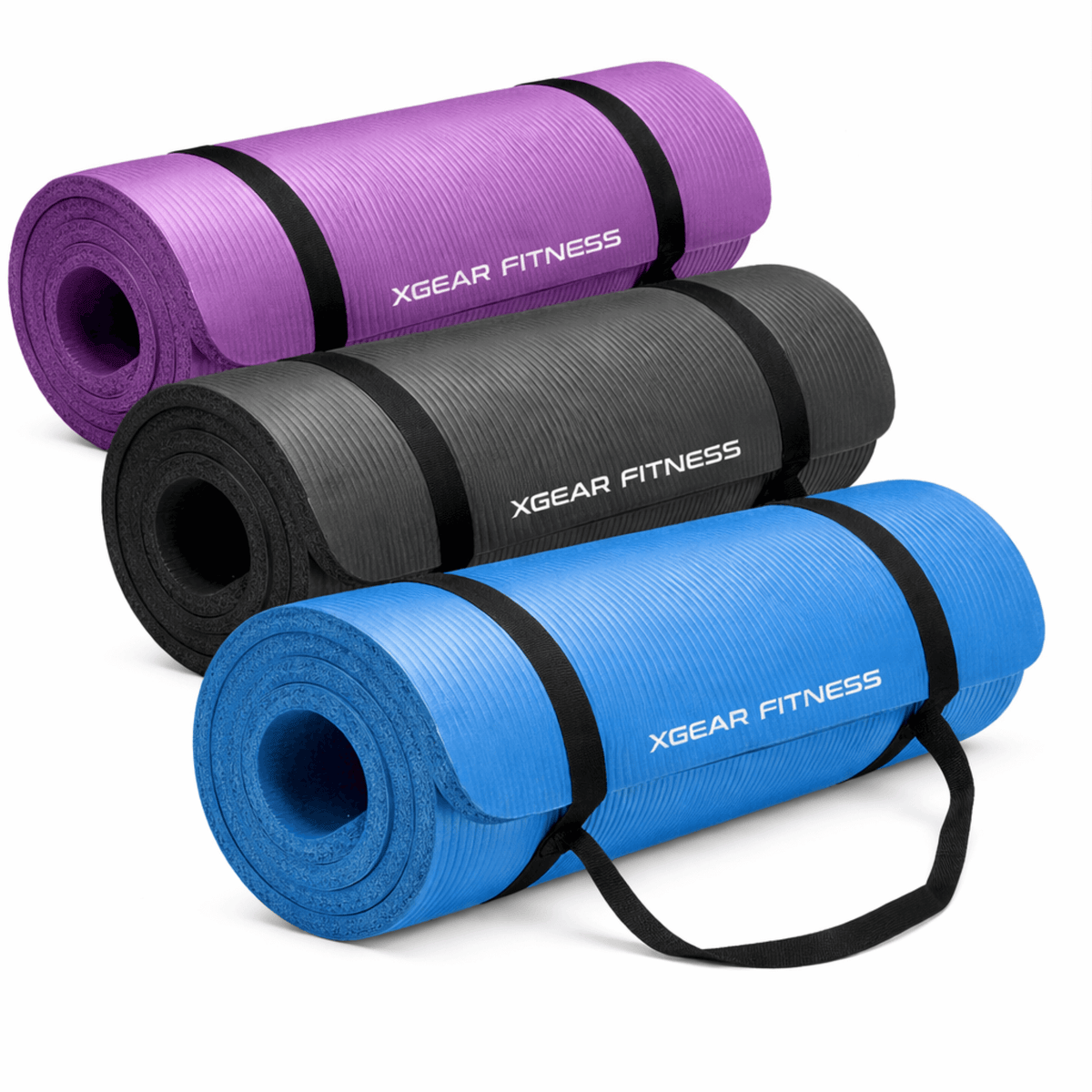XGear Fitness Thick Travel Yoga Mat with Carrying Strap