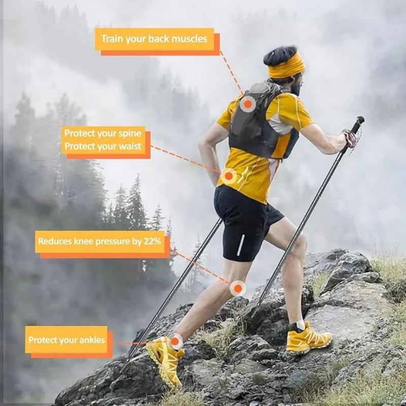 Multi-Purpose Trekking Pole - Aluminum Alloy - Ideal for hiking and snowy conditions, outdoor gear | Insulated grip design