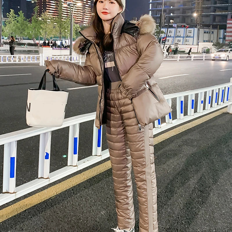 2026 Thick Warm Ski Suit Women Waterproof Windproof Skiing and Snowboarding Jacket Pants Set Female Snow Costumes Outdoor Wear