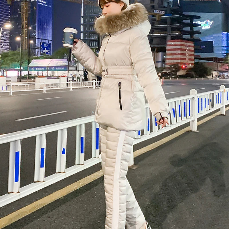 2026 Thick Warm Ski Suit Women Waterproof Windproof Skiing and Snowboarding Jacket Pants Set Female Snow Costumes Outdoor Wear