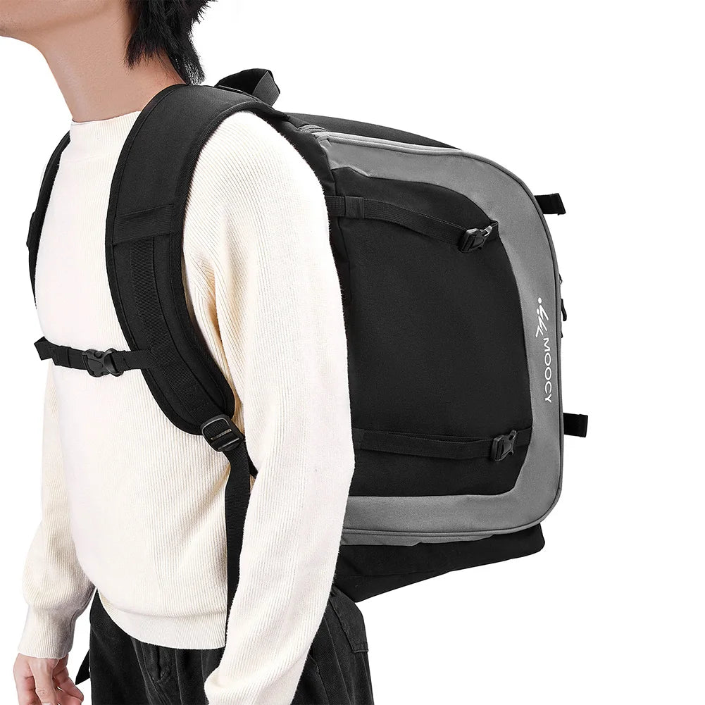 65L Outdoor Ski Bag Large Capacity Waterproof Breathable Skiing Boot Backpack Storage Helmet Coat Hang Skis Adjustable