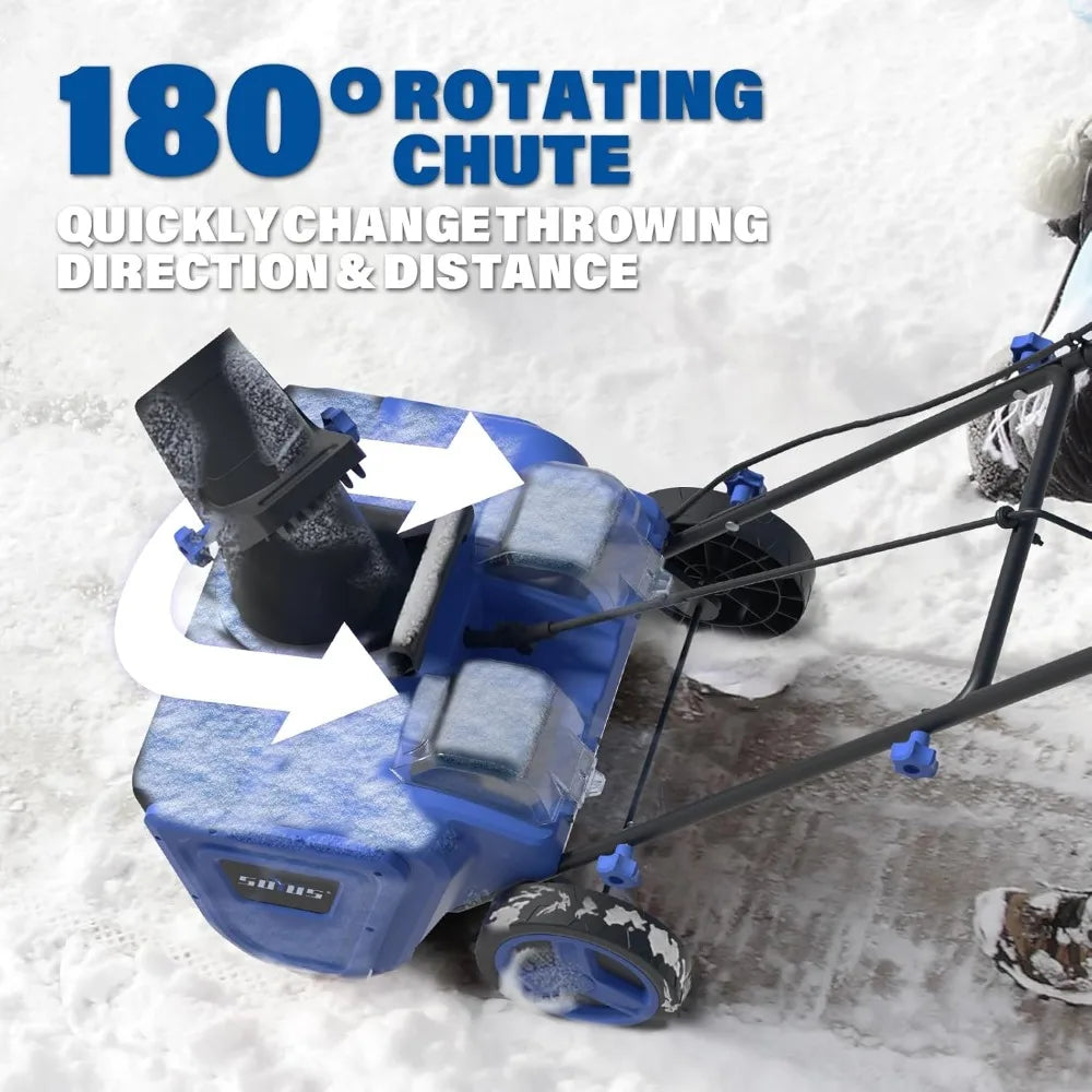 40V Cordless Snow Blower 20-Inch Brushless Motor Dual LED Lights 2x4.0Ah Batteries Driveway Sidewalk