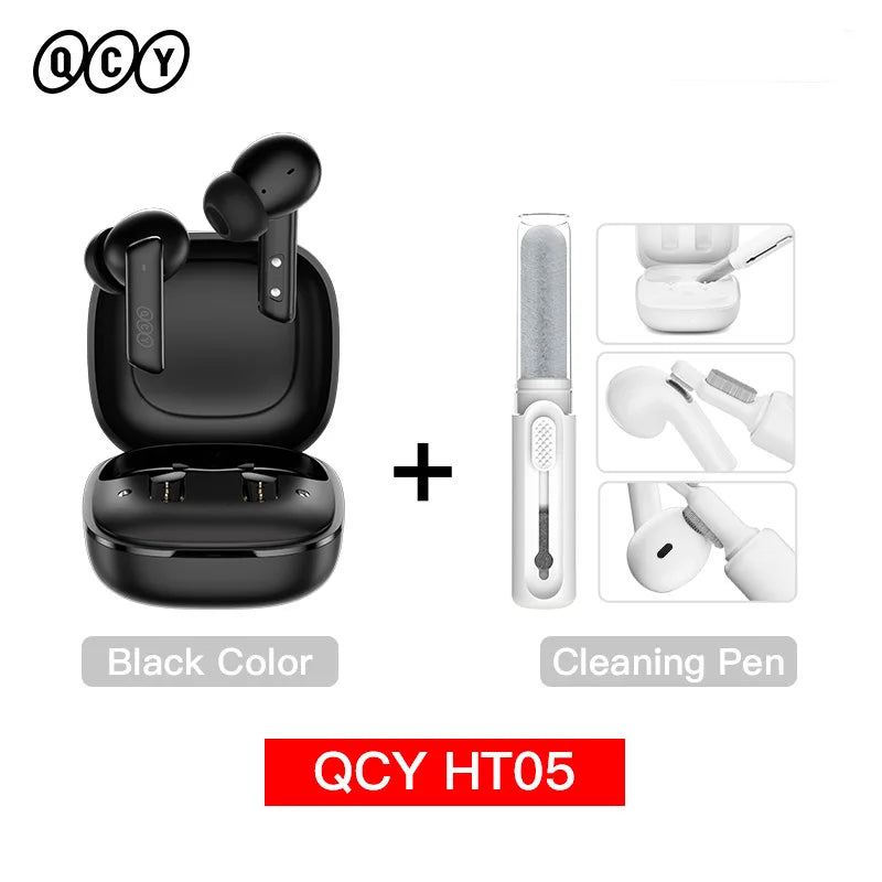 QCY HT05 ANC Wireless TWS Bluetooth 5.2 Earphones 40dB Active Noise Cancellation Headset in-Ear Mics Handfree Phone Earbuds