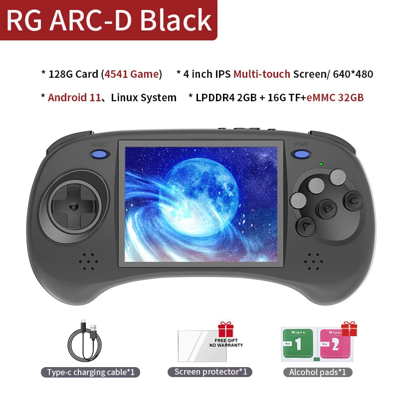ANBERNIC RG ARC-S/RG ARC-D Retro Handheld Game Console 4.0" Six Button Design Gaming Console Support Wired Handle HD-compatible