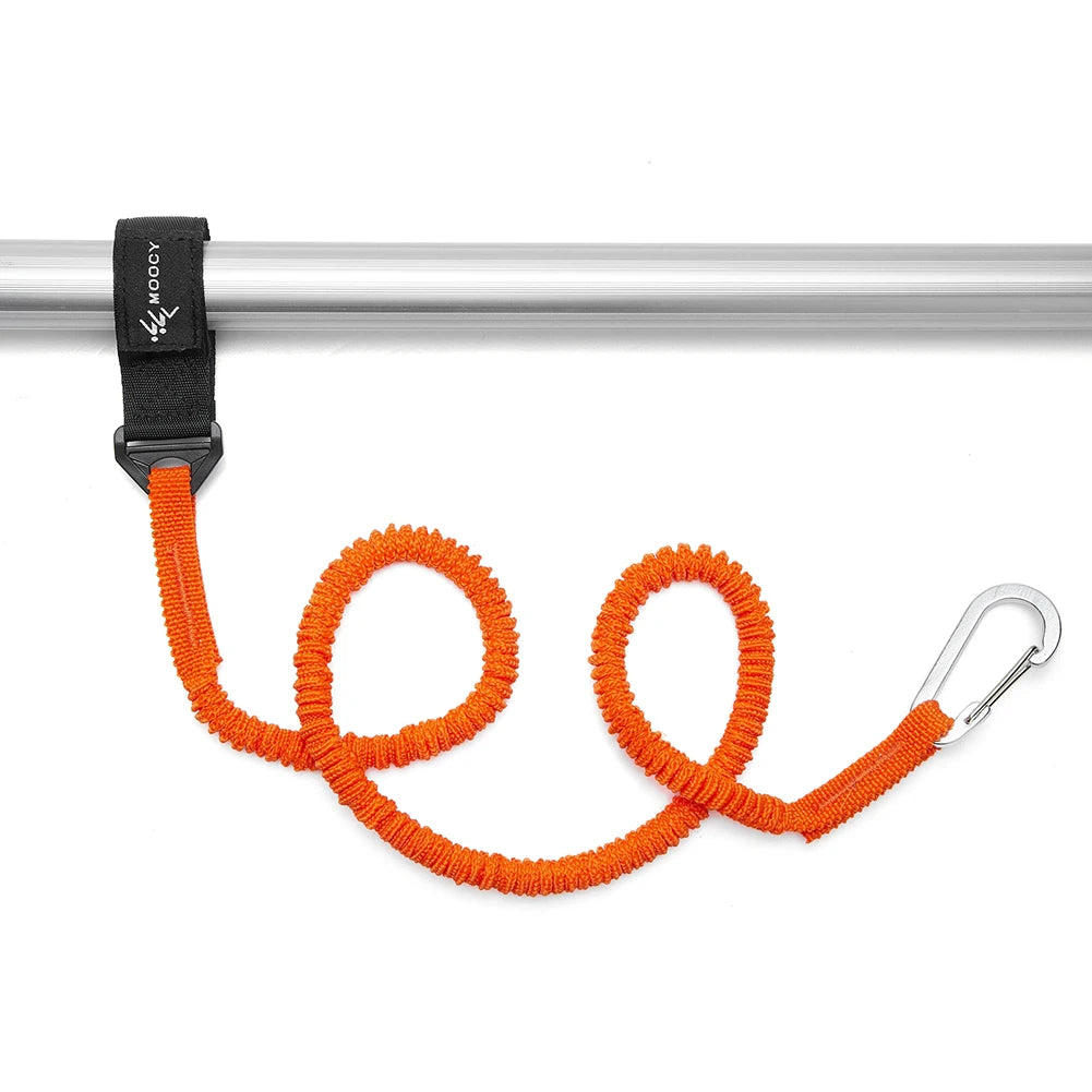 1pc Anti-lost Kayak Paddle Leash with Safety Hook Coiled Lanyard Heavy-duty Nylon Canoe Tie Rope Boat Accessories