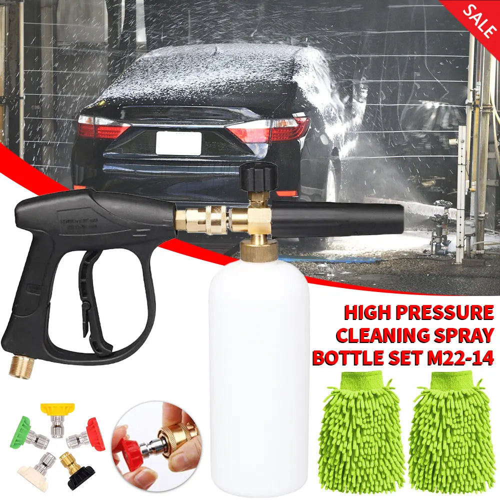High Pressure Washer Kit PA Foam Pot 1/4" Quick Plug Universal Spray Gun Household Snow Foam Cannon Nozzle Car Washing Water Gun