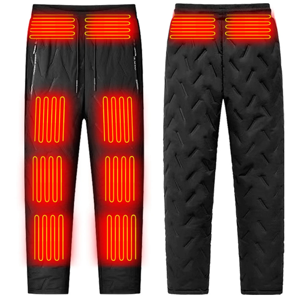 10 Heating Zones Unisex Heated Pants Winter Electric Heating Trousers 3 Gear Temperature Waterproof Outdoor Sports Warmer Clothe